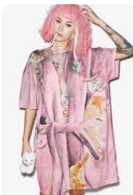 Faux Real Women's Cat Lady Missy Crew Neck Nightshirt/Costume sze OSFM